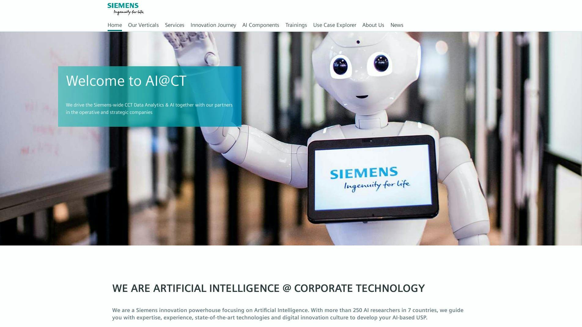 Siemens AI@CT Homepage